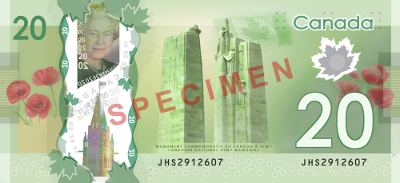20 Canadian Dollars Polymer